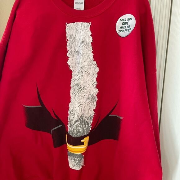 Men’s Substantial Santa Sweatshirt Does This Suit Make Me Look Fat 3XLTG - Picture 3 of 15